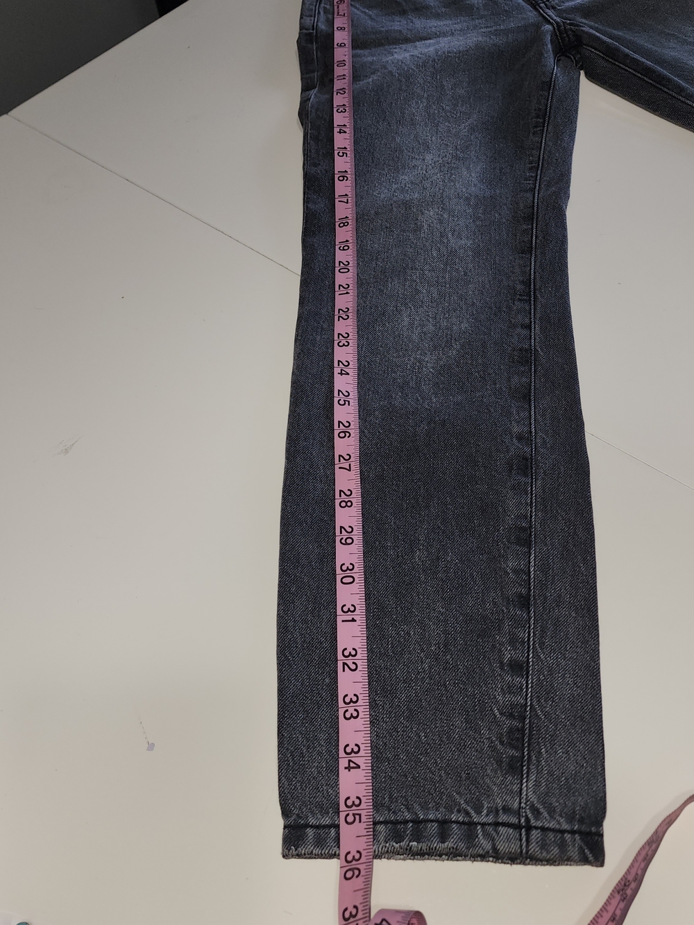 Faded Black Straight-Leg Jeans Distressed Streetwear - Picture 10 of 12